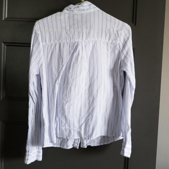 HD in Paris Embroidered Button Up Tie Blouse - Picture 2 of 5